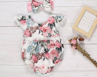 floral baby romper