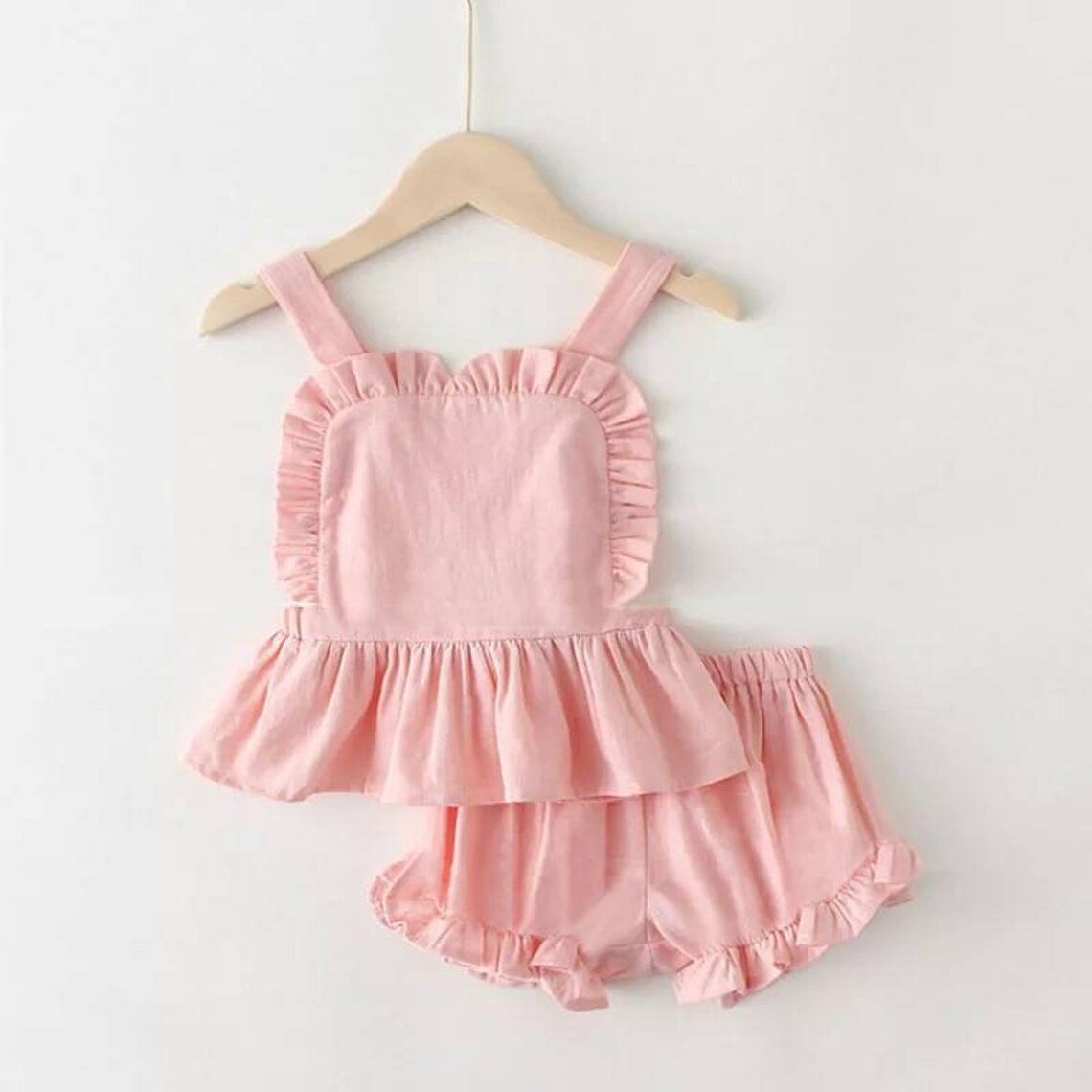 Baby girl romper top and shorts summer outfit pink baby girl Etsy