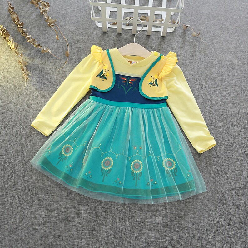 Disney Frozen Inspired Dress Girls Frozen Costume Princess Etsy