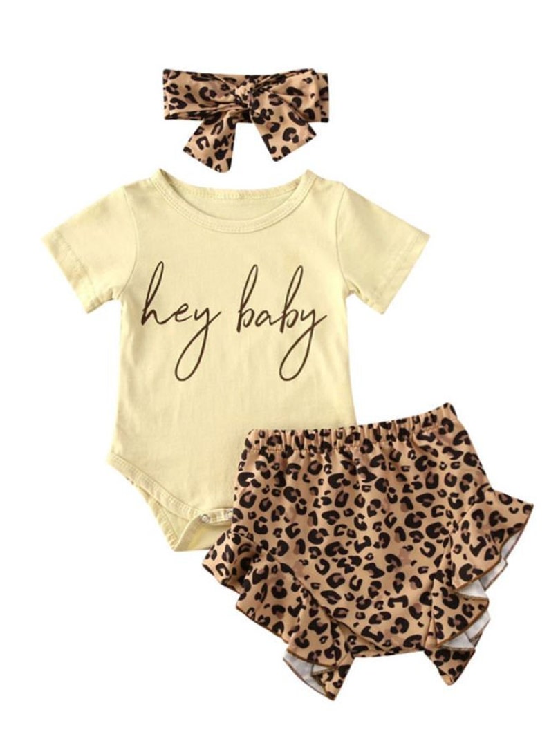 Hey Baby 3PC Leopard Set Baby Leopard Print Clothes Baby Etsy