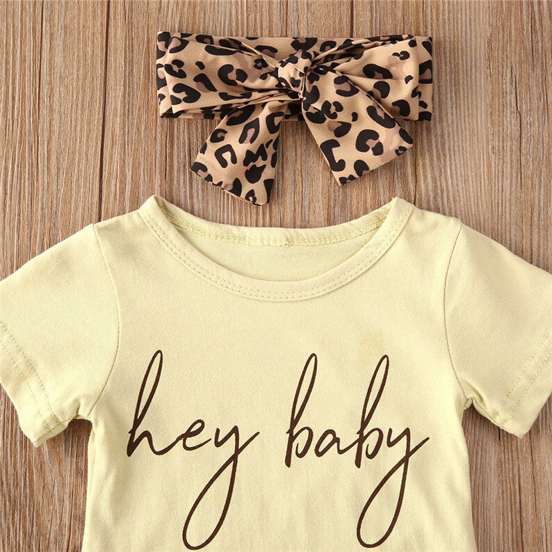 Hey Baby 3PC Leopard Set Baby Leopard Print Clothes Baby Etsy