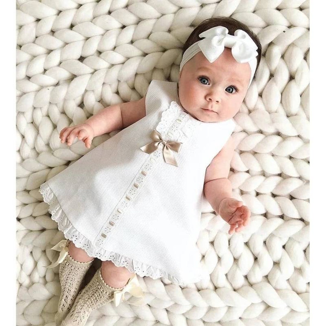 White Embroidered Baby Girl Dress Baby Girl Dress White Baby - Etsy UK