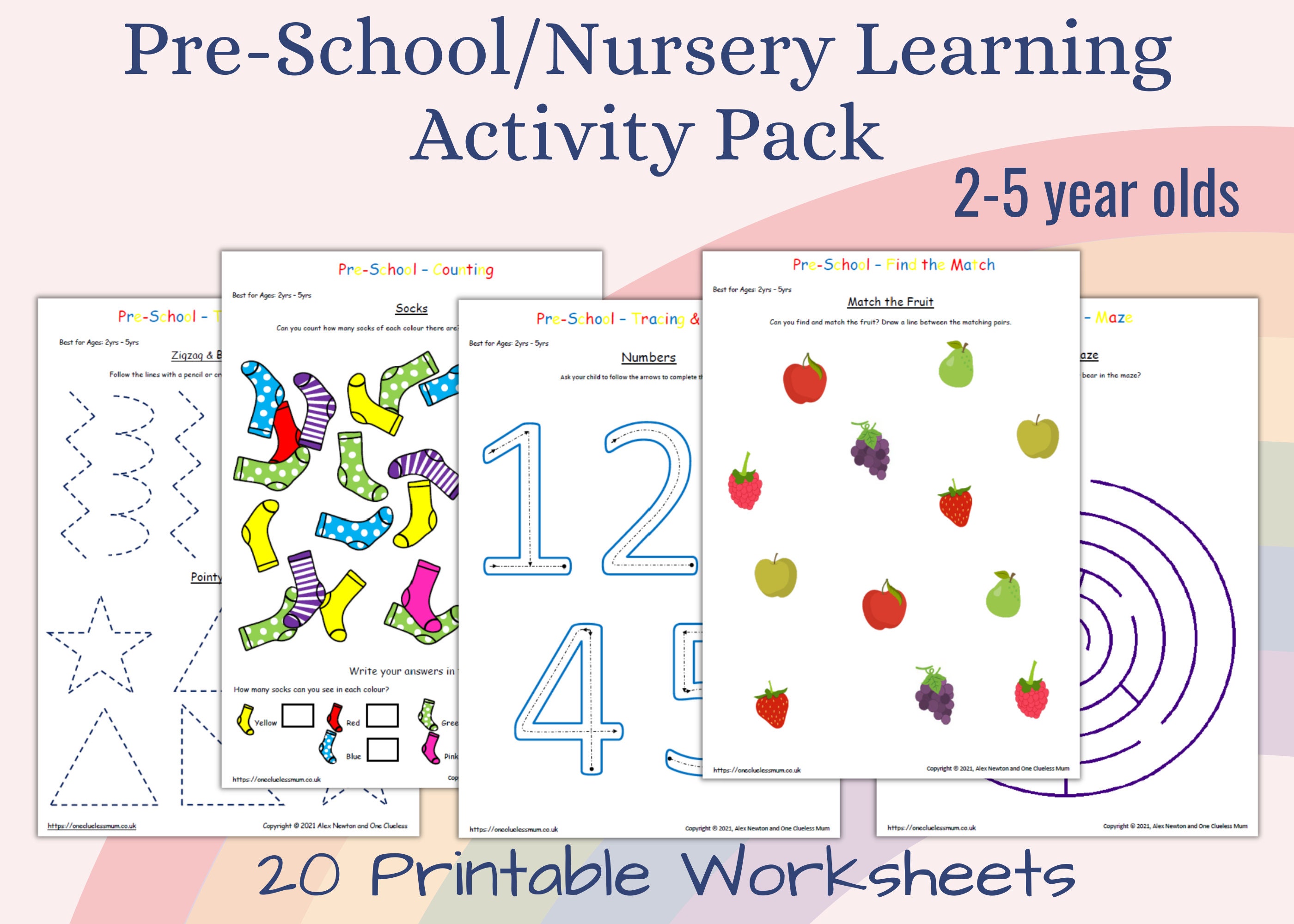 20 Preschool worksheet printables. Tracing Counting | Etsy