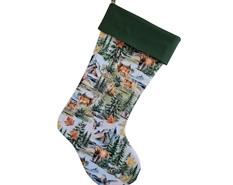 Woodland Creature's Quilted Christmas Stocking