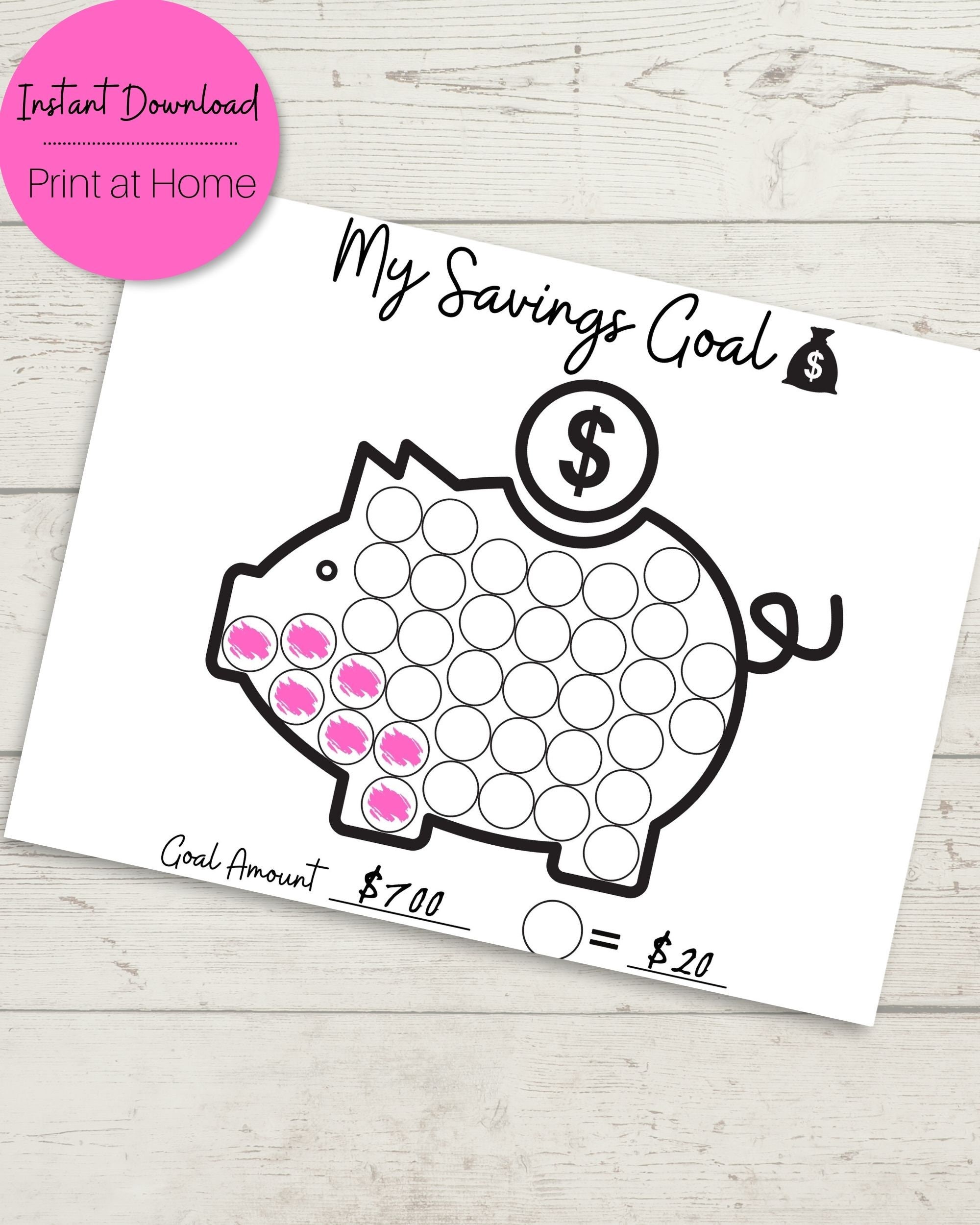 Buy Piggy Bank Savings Tracker, Savings Tracker Printable, Bullet ...