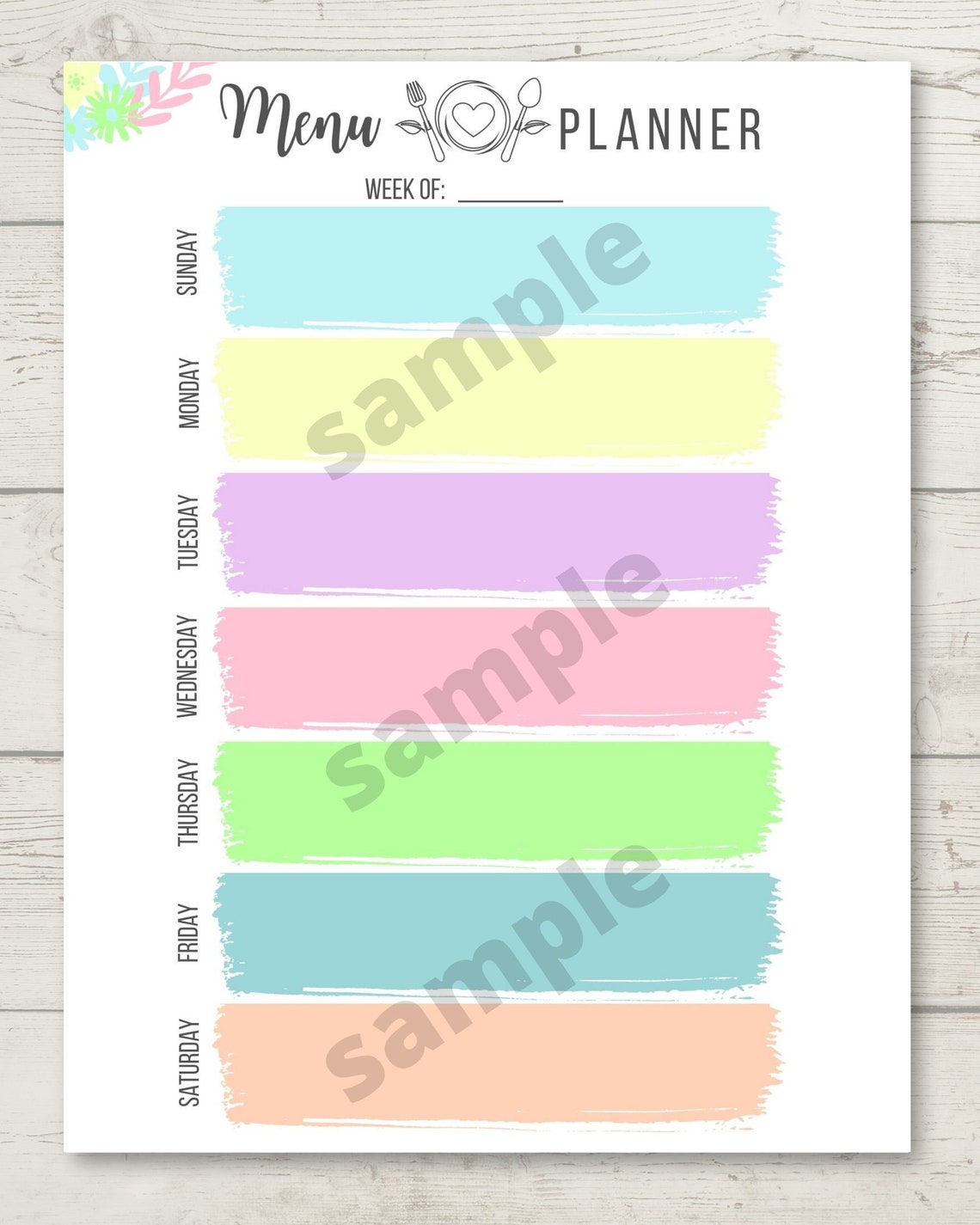 Weekly Menu Planner Printable, Dinner Menu, Meal Planner, Grocery List ...