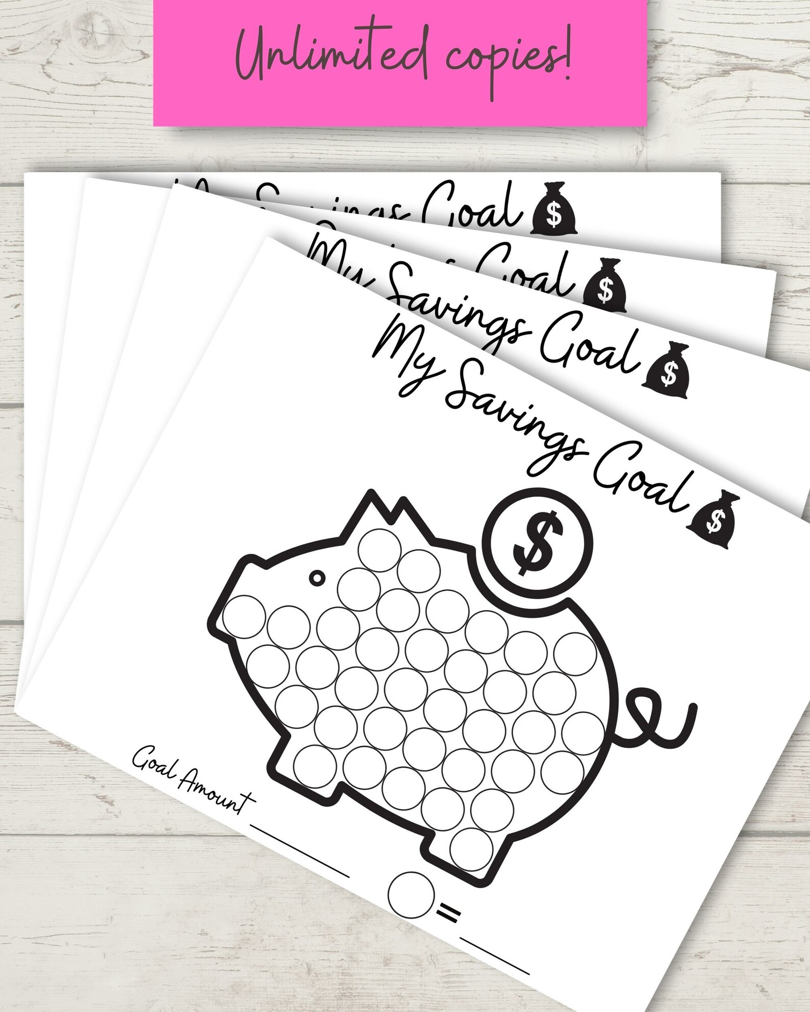 Piggy Bank Savings Tracker, Savings Tracker Printable, Bullet Journal ...