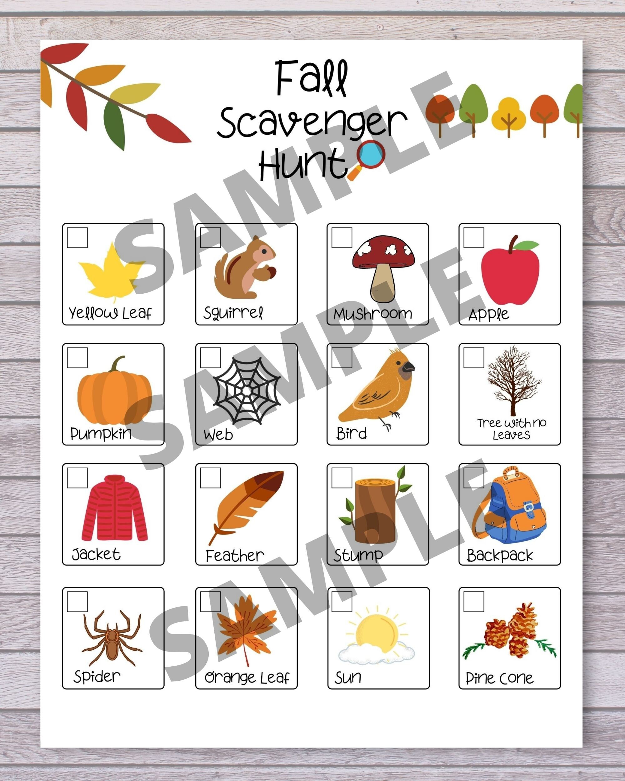 Kids Holiday Scavenger Hunt Printable, Children's Scavenger Hunt ...