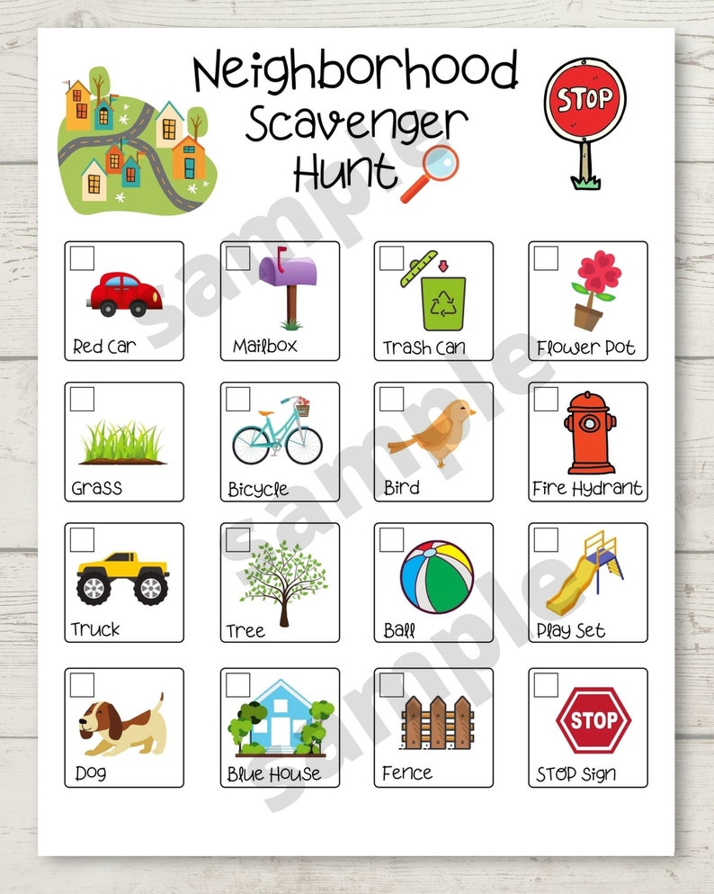 Kids Scavenger Hunt Printable, Children's Scavenger Hunt, Children's ...