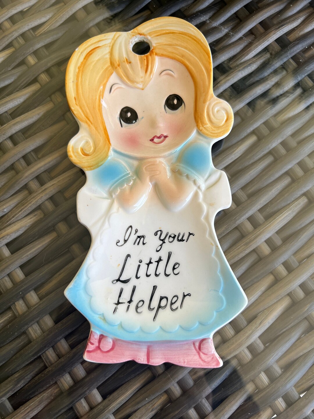 Vintage Kitchen Kitsch Ceramic Spoon Rest i'm Your Little