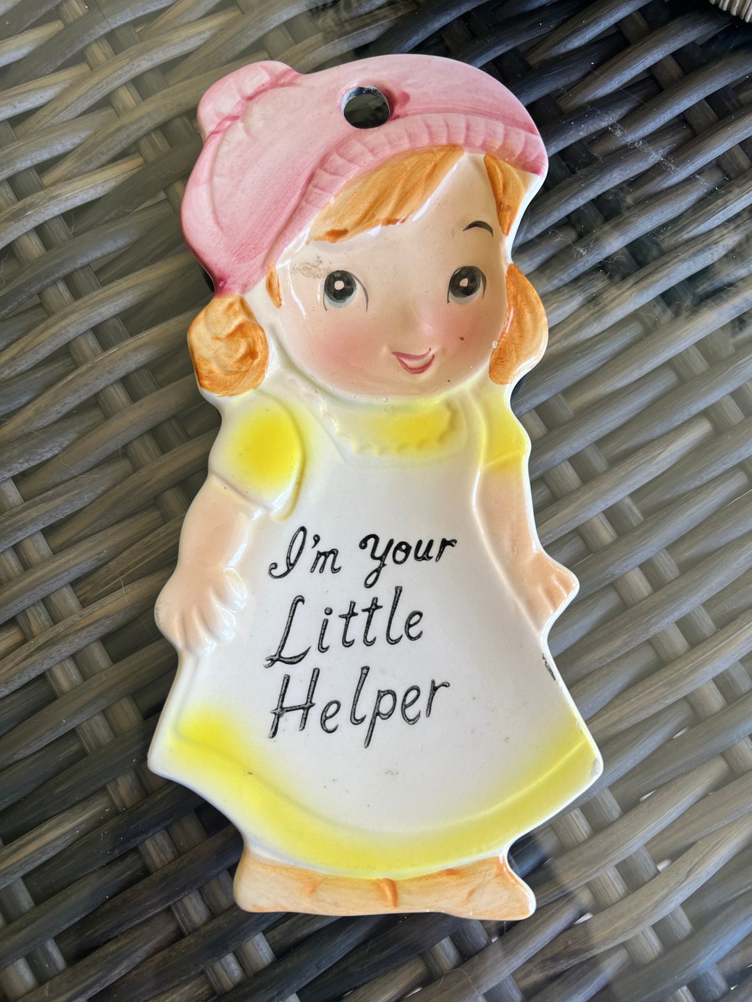 Vintage Kitchen Kitsch Ceramic Spoon Rest i'm Your Little