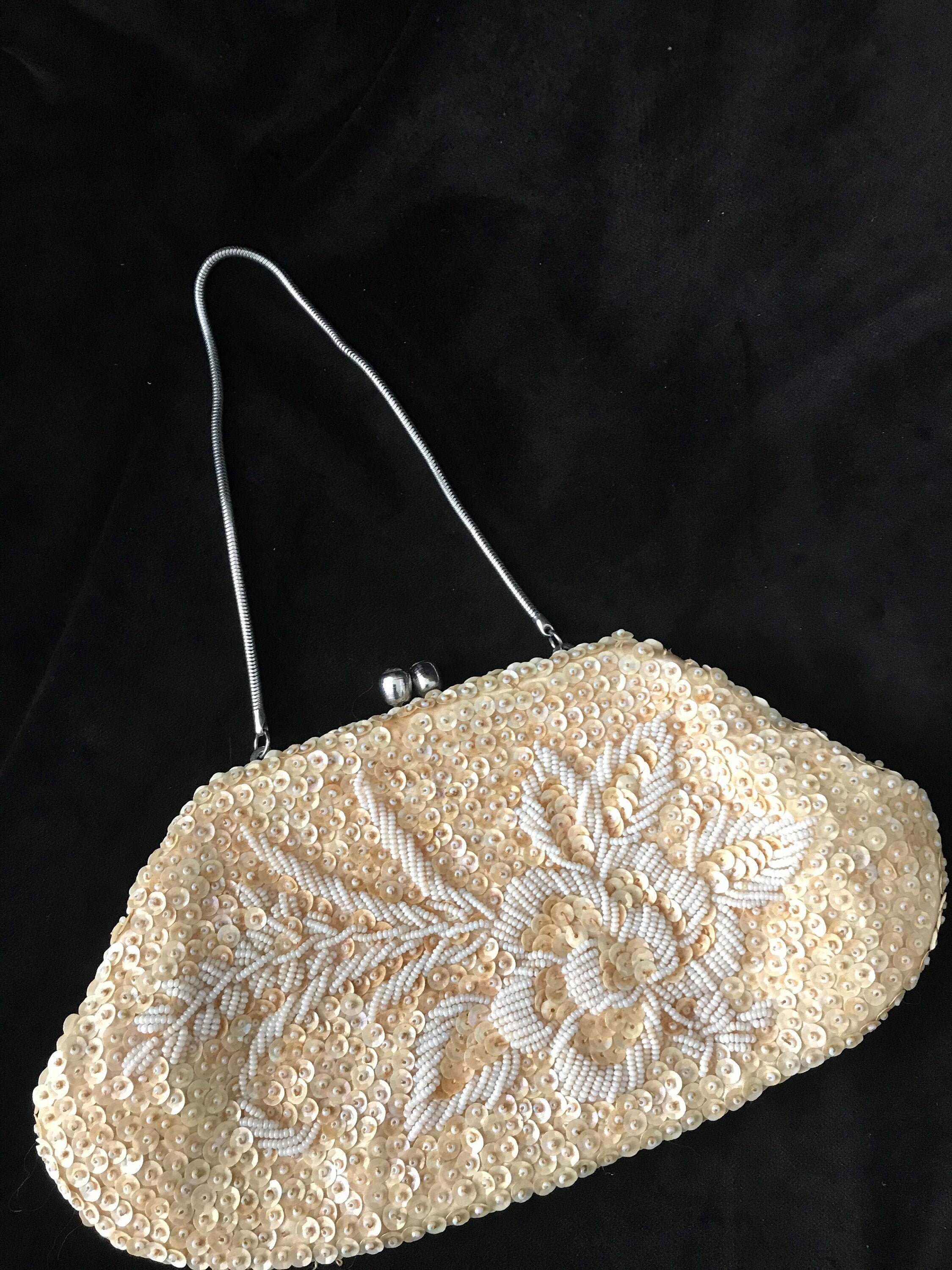 Vintage Sequined and Beaded Purse/Evening Bag Hong Kong Etsy