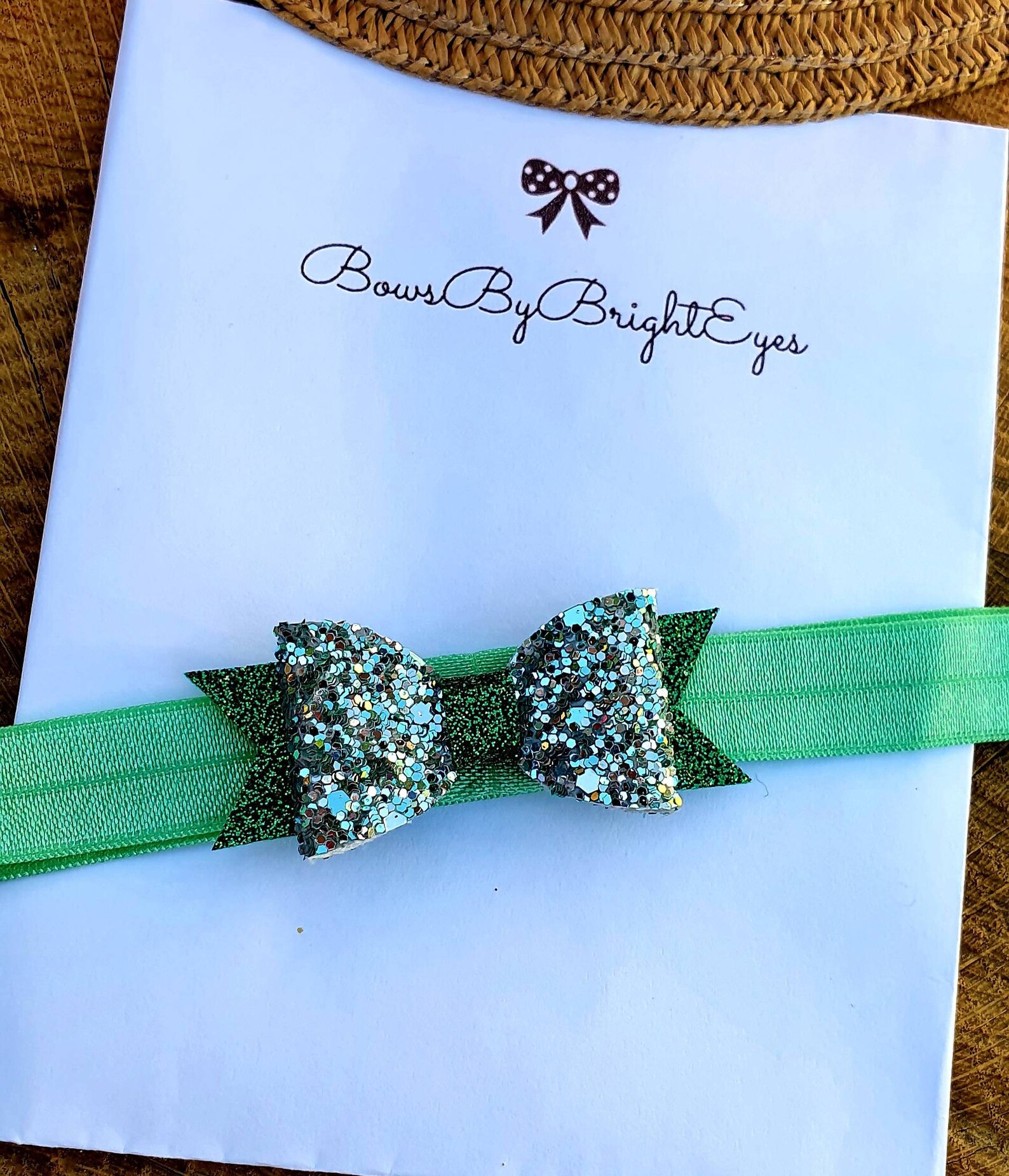 green glitter headband