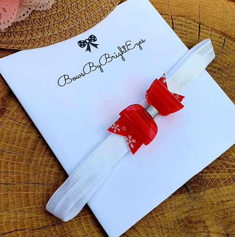 Unique Red PVC Kids Newborn Child Snowflake Hair Accessory,Hair Bows Adult Headband Christmas Girls Hair Bows,Bows For Girls