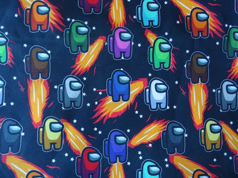 Among Us cotton fabric by the half yard Etsy