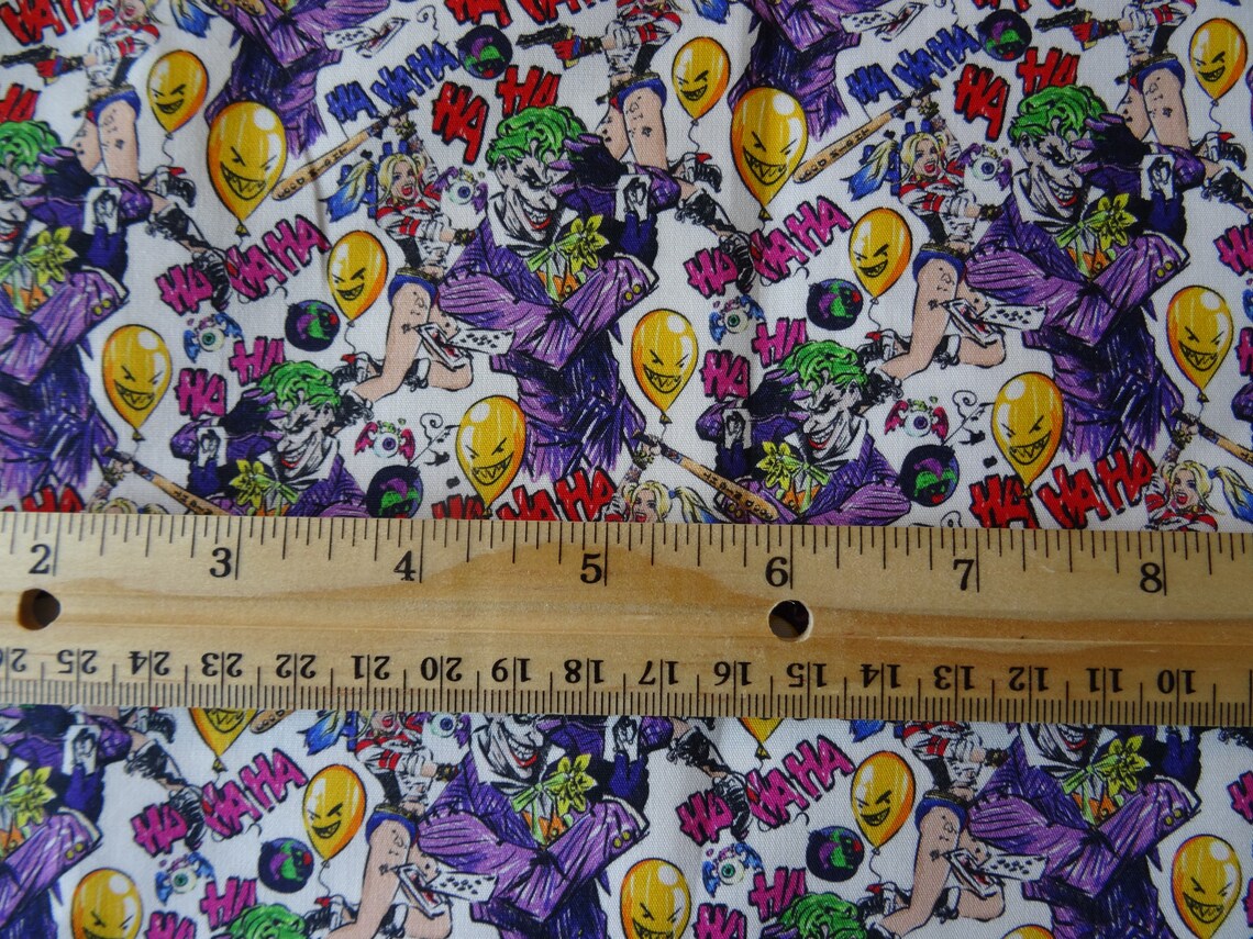 Joker Harley Quinn Comics Cotton fabric by the half yard Etsy