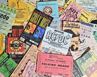 Rare Classic Rock Band or Beatles Concert tickets and Advertising for Phones Laptop Bike Guitar 20 / 17 Pieces Random no Repeat Sticker Set