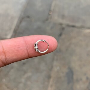 Sterling Silver Bali Cartilage Earring 925 silver 10mm