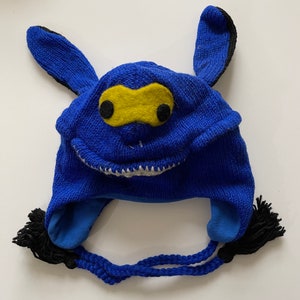 Gorro de lana con forma de animal tejido a mano: gorro de invierno con forro polar