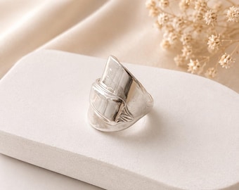 Handmade Sterling Silver Spoon Ring – Adjustable Vintage Jewelry
