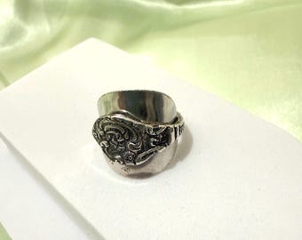 Handmade Sterling Silver Spoon Ring | Adjustable Boho Jewelry | Vintage Style Statement Ring Gift