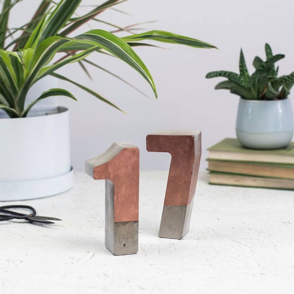 Concrete Numbers Wedding table Concrete Decor Personalized Etsy