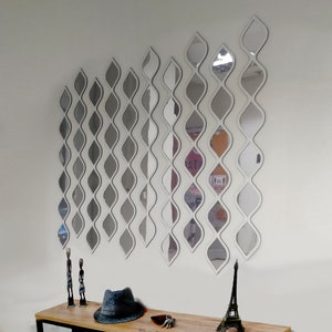 Miroirs décoratifs goutte d'eau Miroir de décoration murale disponible en 3 couleurs par MDM Dizayn Blanc