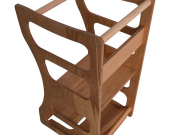 Learning Tower and High Chair Combo natural wood