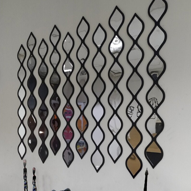 Water Drop Decorative Mirrors Wall Decor Mirror Available in 3 Colors by MDM Dizayn Black