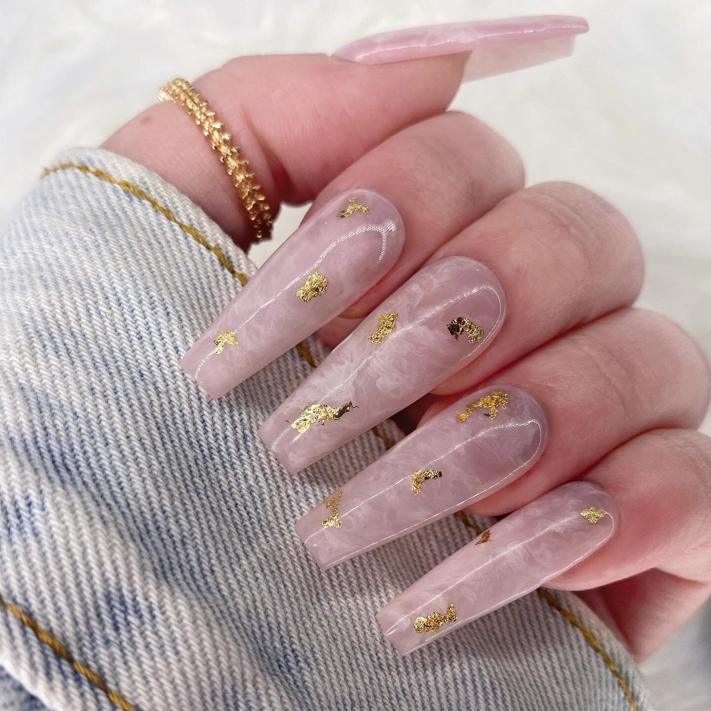 Rose Quartz Press on Nails - Etsy Norway