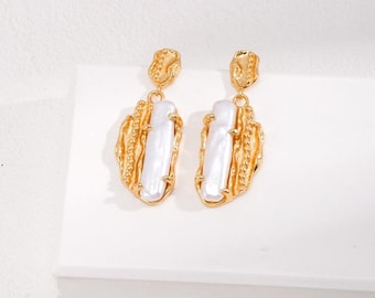 Vintage Style Baroque Pearl Earrings