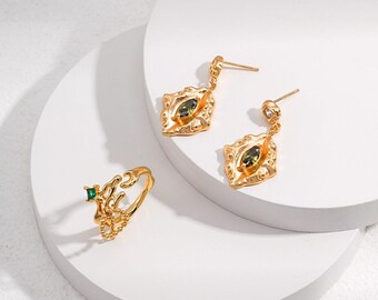 Vintage Style Zircon Earrings