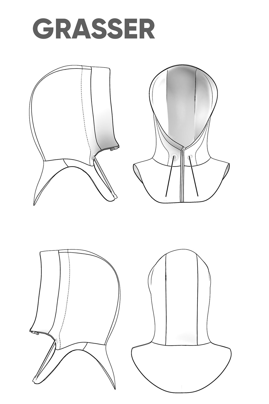 Insulated women's hood PDF sewing pattern Model 784 | Etsy