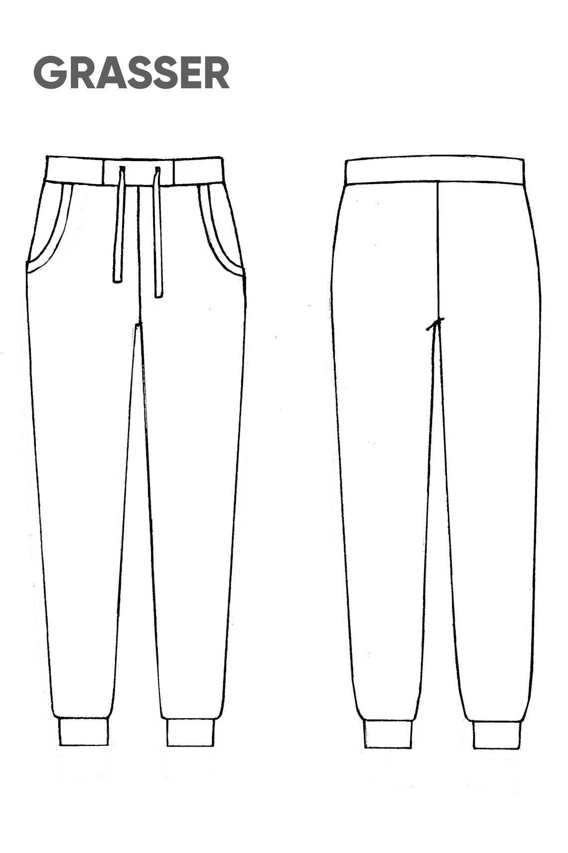 Sweatpants sewing pattern PDF for women Size 44 RU Model Etsy