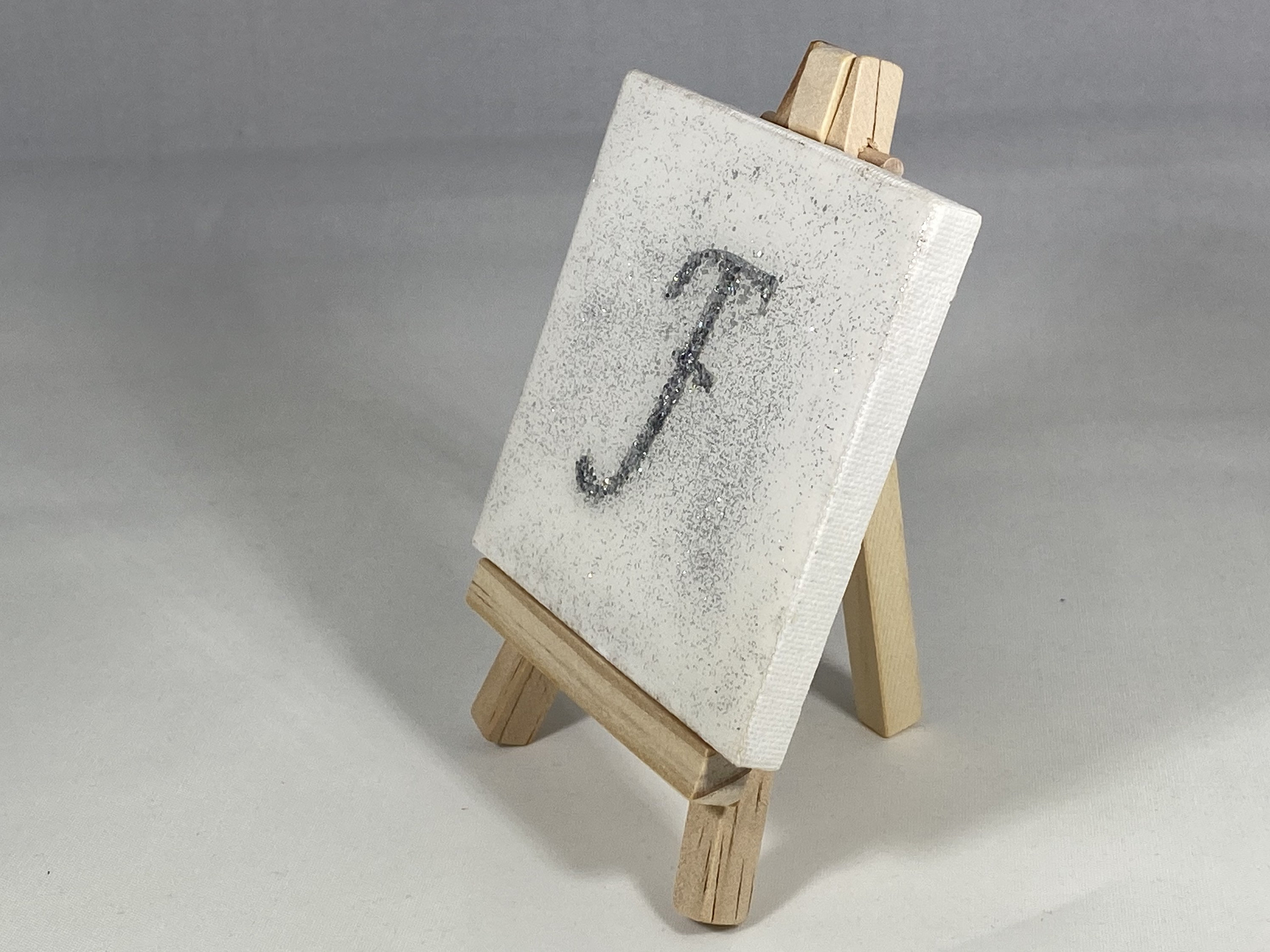 Personalised Resin Mini Canvas & Easel With Initials Etsy