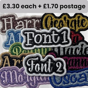 Personalized Embroidered Name Patch: Iron-On or Sew-On Glitter Badge