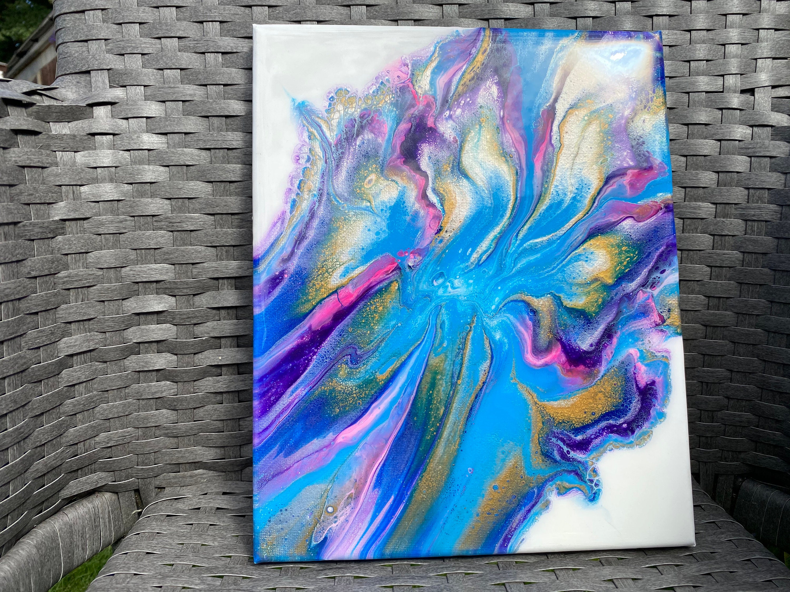 Acrylic Liquid Art Painting With a Glossy Resin Coasting 27 Etsy