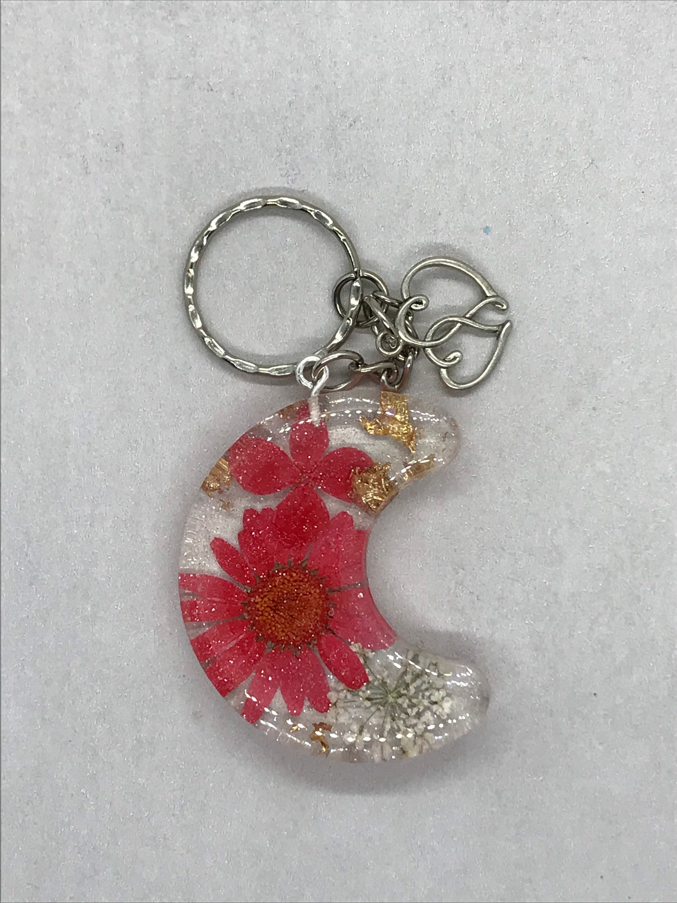 Handmade Resin Keyrings With Real Flowers Etsy