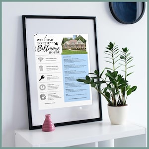 Personalized Vacation Rental Welcome Flyer: Editable Guest Info Sheet (Digital Download)