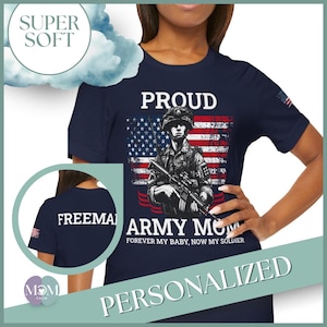 Personalisierte stolze Armee Mom / Dad Shirt, Militärgeschenk, Grundschulung, Abschlussfeier T-Shirt, Armee Familien Tag T-Shirt, mein Soldat, Armee Shirt