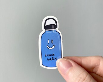 Drink Water Vinyl Sticker - Water Bottle Art Decal