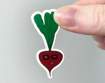 Punny Radish Sticker: Vinyl Art Decal