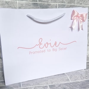 New sibling gift, New sister gift, new brother gift, Personalised gift bag, promoted to big sister gift, promoted to big brother, new baby