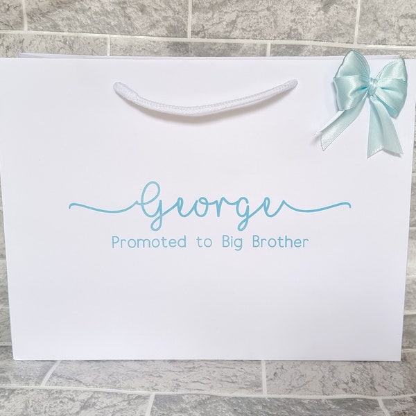New sibling gift, New brother gift, Personalised gift bag, promoted to big brother, new baby, Going to be a big brother, Big brother gift