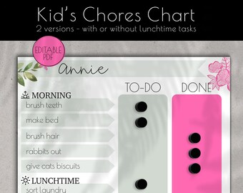 Children's Chore Chart PDF DOWNLOAD