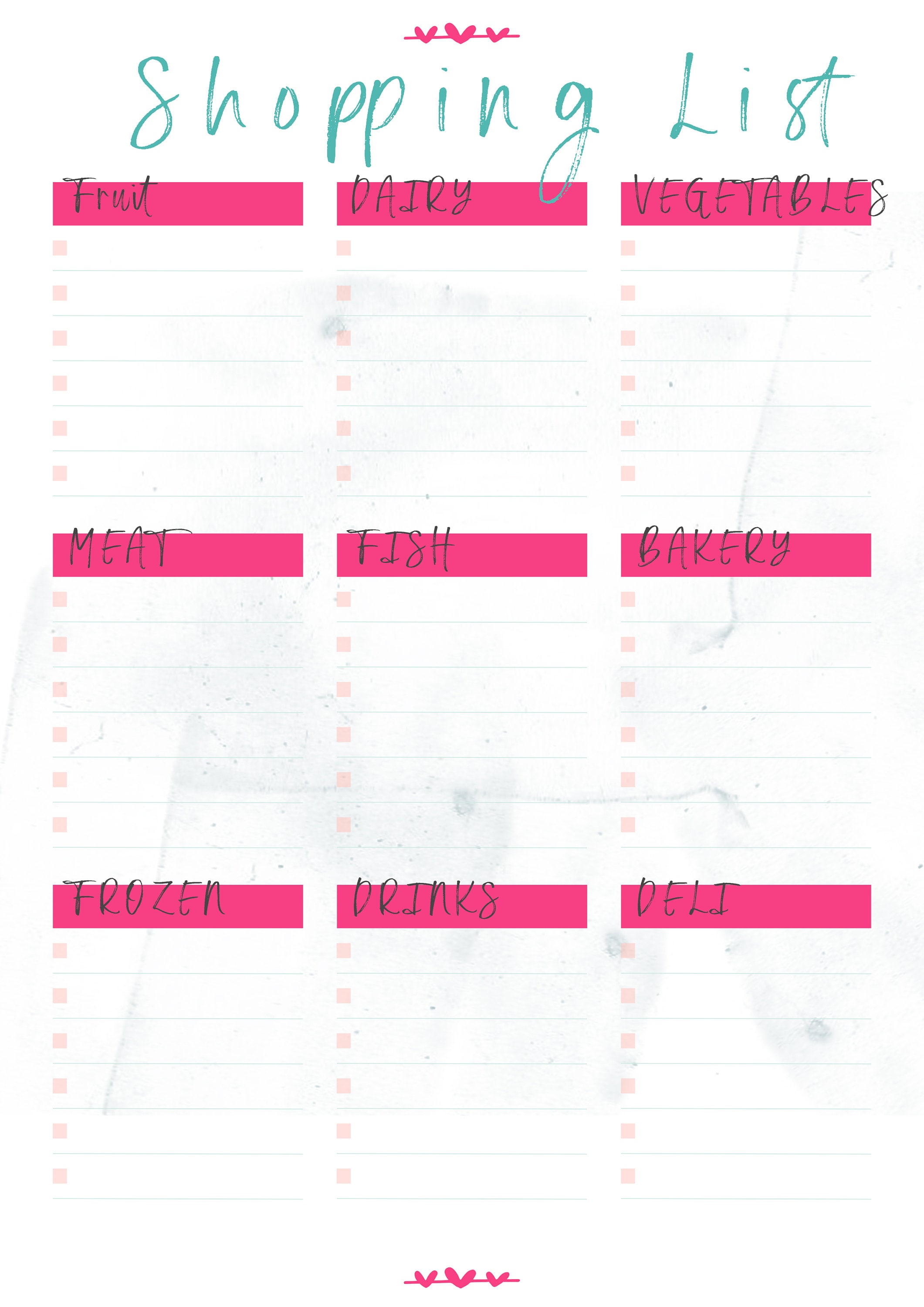 Meal Planner & Shopping List Printable, Menu Planner Printable ...