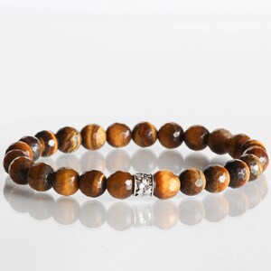 Occhio di Tigre Bracciale Unisex 8mm Gemstone Pietre naturali semipreziose Pietre dure Gemme Elasticizzato EvaG Idea regalo Made in Italy immagine 5