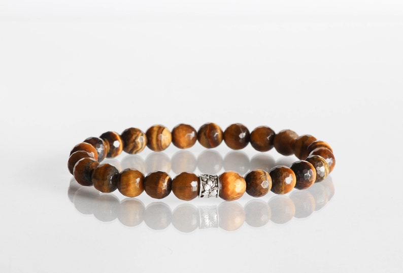 Occhio di Tigre Bracciale Unisex 8mm Gemstone Pietre naturali semipreziose Pietre dure Gemme Elasticizzato EvaG Idea regalo Made in Italy immagine 5