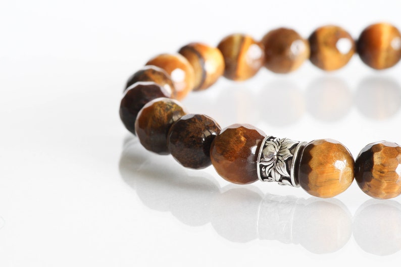 Occhio di Tigre Bracciale Unisex 8mm Gemstone Pietre naturali semipreziose Pietre dure Gemme Elasticizzato EvaG Idea regalo Made in Italy immagine 7