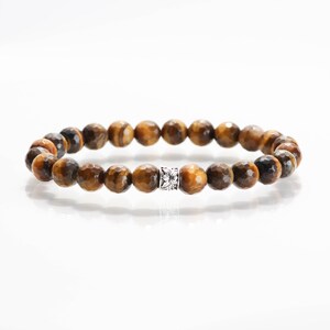 Occhio di Tigre Bracciale Unisex 8mm Gemstone Pietre naturali semipreziose Pietre dure Gemme Elasticizzato EvaG Idea regalo Made in Italy immagine 2